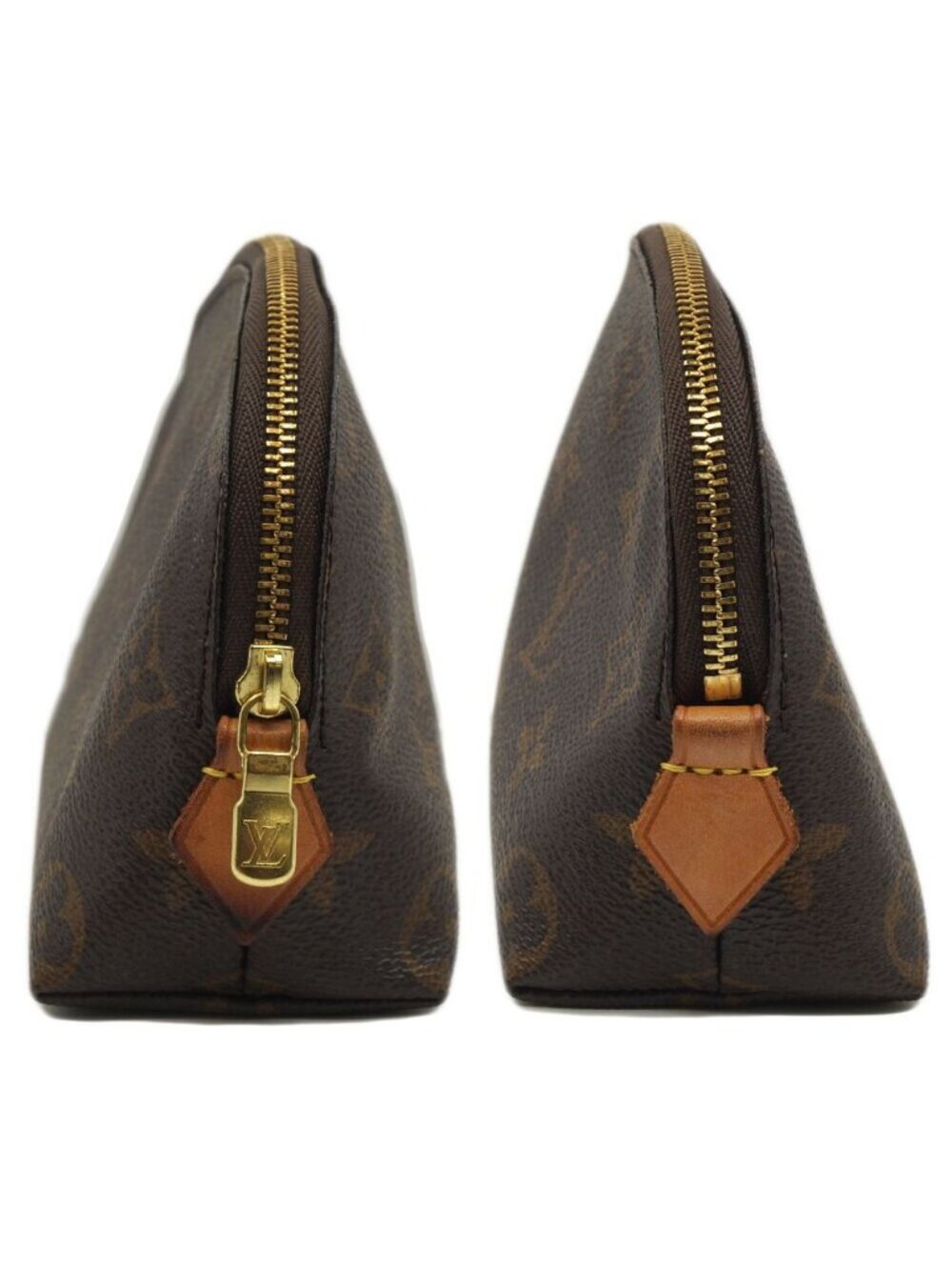 Louis Vuitton Pochette Cosmetic Brown Gold Pouch Case - Picture 3 of 9